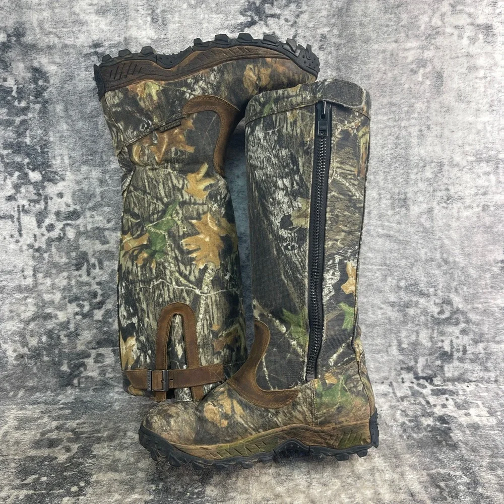 Rocky Mens 9 M Mossy Oak Breakup Country Camo Waterproof Snake Boots
